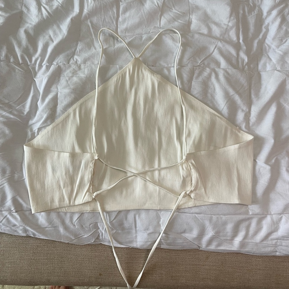 zara white halter crop top - Picture 3 of 4